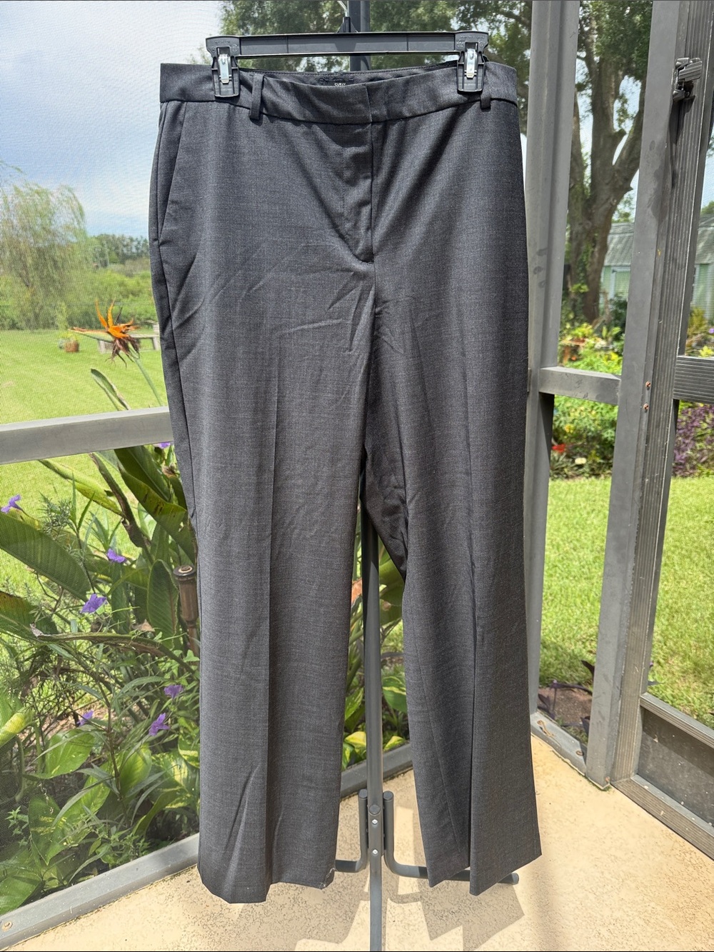 Talbots wool blend Charcoal Gray Straight-Leg Dress Trousers